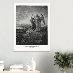 Jacob Wrestles with the Angel — Genesis 32:25-32 — by Gustavo Doré — Museum-Quality Matte Paper Poster