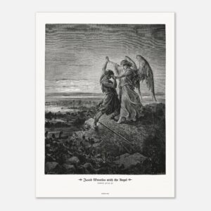 Jacob Wrestles with the Angel — Genesis 32:25-32 — by Gustavo Doré — Museum-Quality Matte Paper Poster