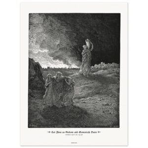 Lot Flees as Sodom and Gomorrah Burn — Genesis 19:01-20,24-36 — by Gustavo Doré — Museum-Quality Matte Paper Poster