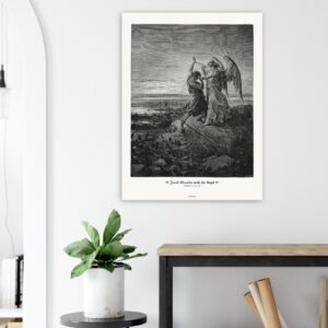 Jacob Wrestles with the Angel — Genesis 32:25-32 — by Gustavo Doré — Museum-Quality Matte Paper Poster