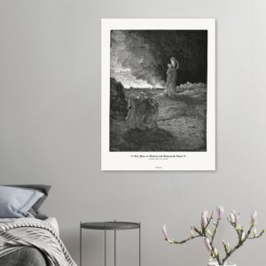 Lot Flees as Sodom and Gomorrah Burn — Genesis 19:01-20,24-36 — by Gustavo Doré — Museum-Quality Matte Paper Poster