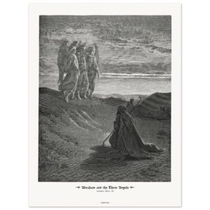 Abraham and the Three Angels — Genesis 18:01-16 — by Gustavo Doré — Museum-Quality Matte Paper Poster