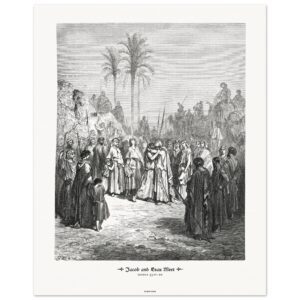 Jacob and Esau Meet — Genesis 33:01-20 — by Gustavo Doré — Museum-Quality Matte Paper Poster