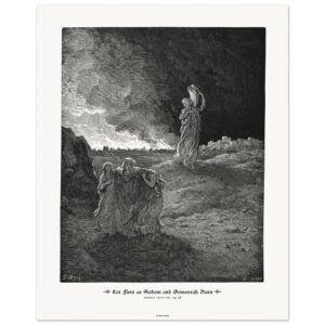 Lot Flees as Sodom and Gomorrah Burn — Genesis 19:01-20,24-36 — by Gustavo Doré — Museum-Quality Matte Paper Poster