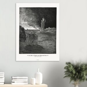 Lot Flees as Sodom and Gomorrah Burn — Genesis 19:01-20,24-36 — by Gustavo Doré — Museum-Quality Matte Paper Poster
