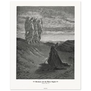 Abraham and the Three Angels — Genesis 18:01-16 — by Gustavo Doré — Museum-Quality Matte Paper Poster