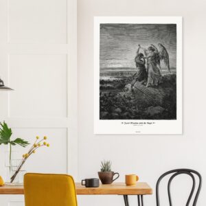 Jacob Wrestles with the Angel — Genesis 32:25-32 — by Gustavo Doré — Museum-Quality Matte Paper Poster