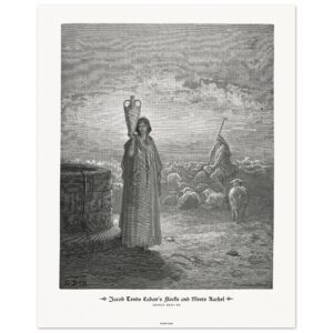 Jacob Tends Laban's Flocks and Meets Rachel — Genesis 29:01-20 — by Gustavo Doré — Museum-Quality Matte Paper Poster