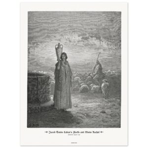 Jacob Tends Laban's Flocks and Meets Rachel — Genesis 29:01-20 — by Gustavo Doré — Museum-Quality Matte Paper Poster