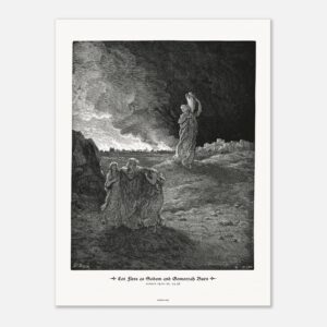 Lot Flees as Sodom and Gomorrah Burn — Genesis 19:01-20,24-36 — by Gustavo Doré — Museum-Quality Matte Paper Poster